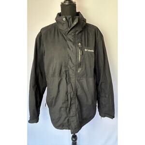 Columbia Black Interchange Softshell Full Zip Jacket Medium Omni-Tech Waterproof